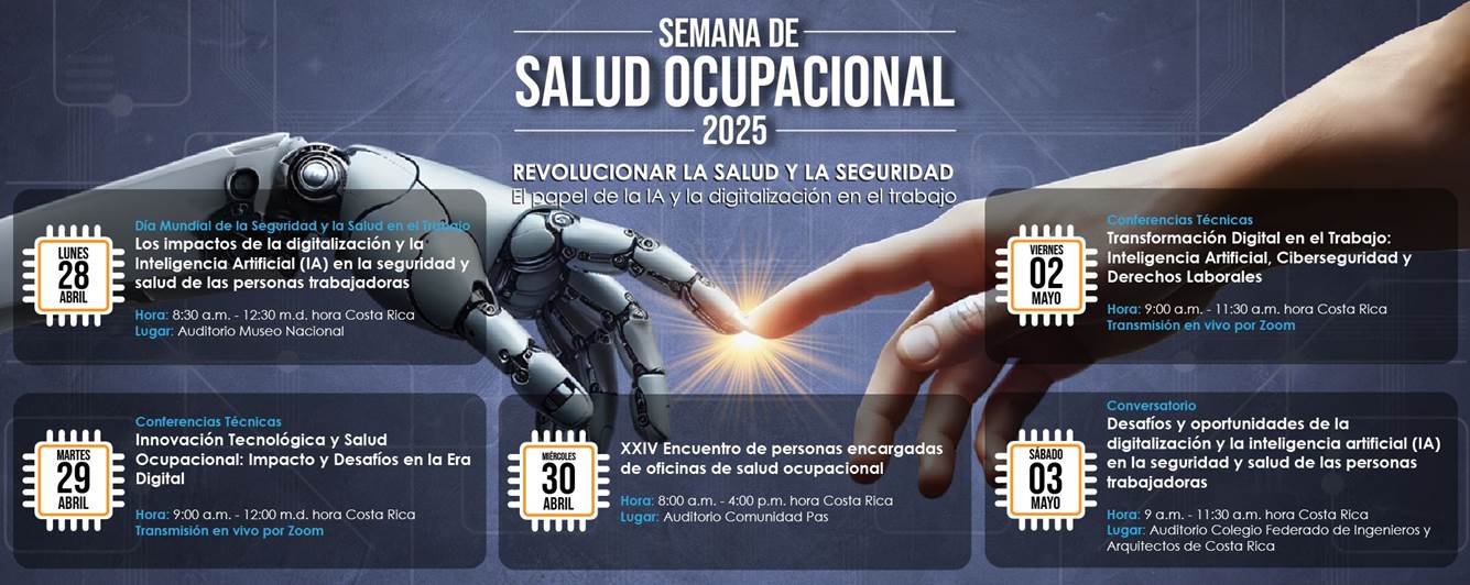 BANNER CON LA AGENDA DE LA SEMANA DE SALUID OCUPACIONAL